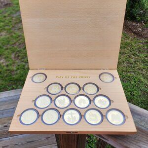 Goldplated way of cross coins set. Made in Slovakia.